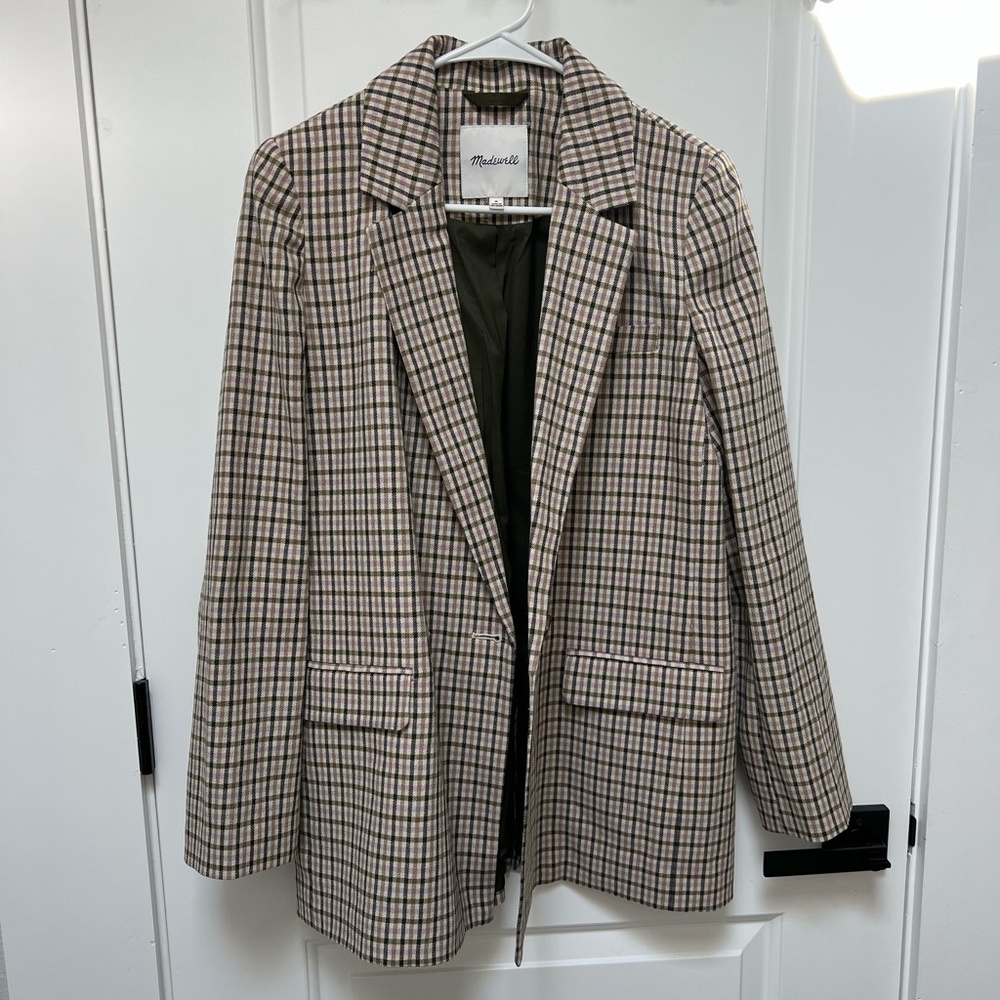 Oversized plaid Madewell boyfriend blazer